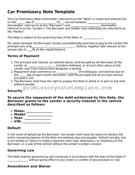 Image result for Car Promissory Note Form