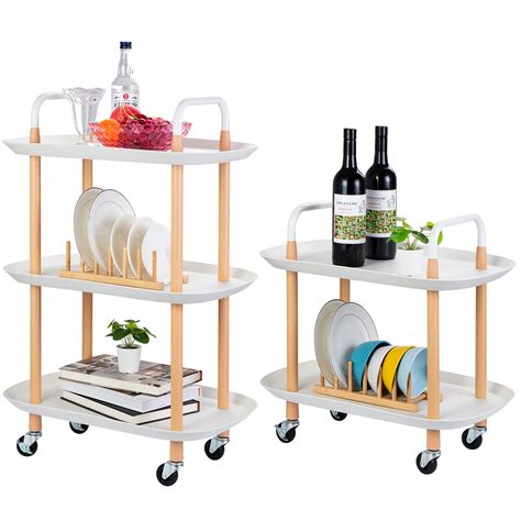 Buy IDEALHOUSE Set of 2 Home Bar Carts, 3 Tier Coffee Cart & 2 Tier ...