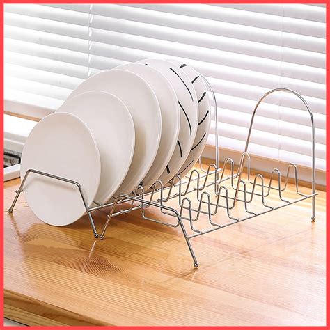 wolpin 1 Pc Stainless Steel Plate Rack|Dish Rack|Plate Stand|Dish Stand ...