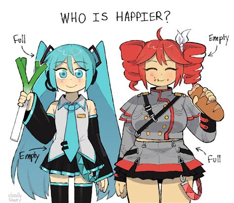 hatsune miku and kasane teto (vocaloid and 2 more) drawn by mitsuko_tan ...