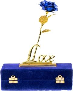 MSA Jewellers Artificial Flower Rose 24K Golden Blue Rose And Golden ...