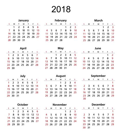 2018 Calendar Template Free Stock Photo - Public Domain Pictures