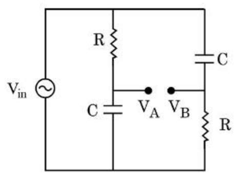 For ac circuit shown in figure, R = 100 k$\Omega$ and C = 100 pF and ...