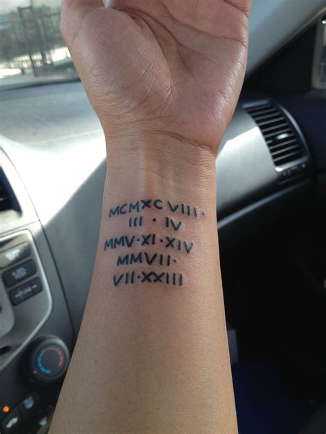 2005 Roman Numerals Tattoo