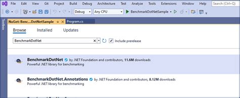 Image result for Benchmarkdotnet Visual Studio