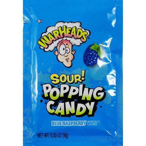 Warheads Blue Raspberry Sour Popping Candy, 0.33oz | Party City