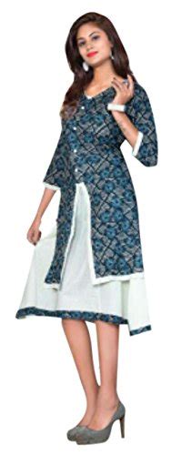 Buy ECSTASY TRENDZ' TWO TOP DARK BLUE KURTIS- XXL at Amazon.in