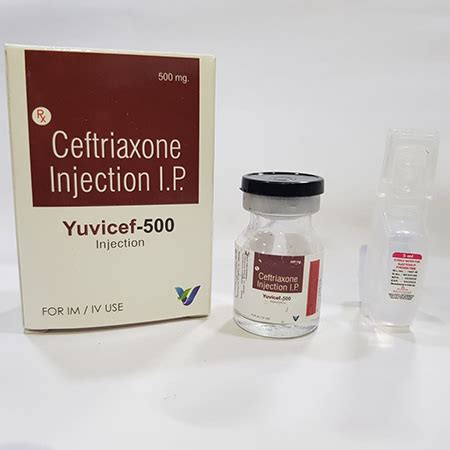 YUVCEF 500 - Ceftriaxone Injection IP - Vindcare Lifesciences