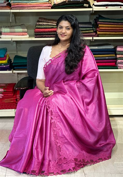 Floral Placement Cutwork Embroidered Tussar Saree | TC361 – Aham ...