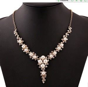 Shining Diva 18k Gold Plated Pearl Necklace Fashion Jewellery (Golden ...
