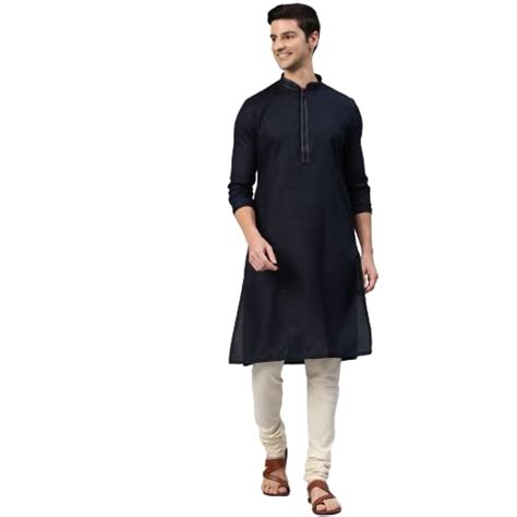 Buy Manthan Men's Kurta, Mandarin Collar Full Sleeves Ethnic Knee ...
