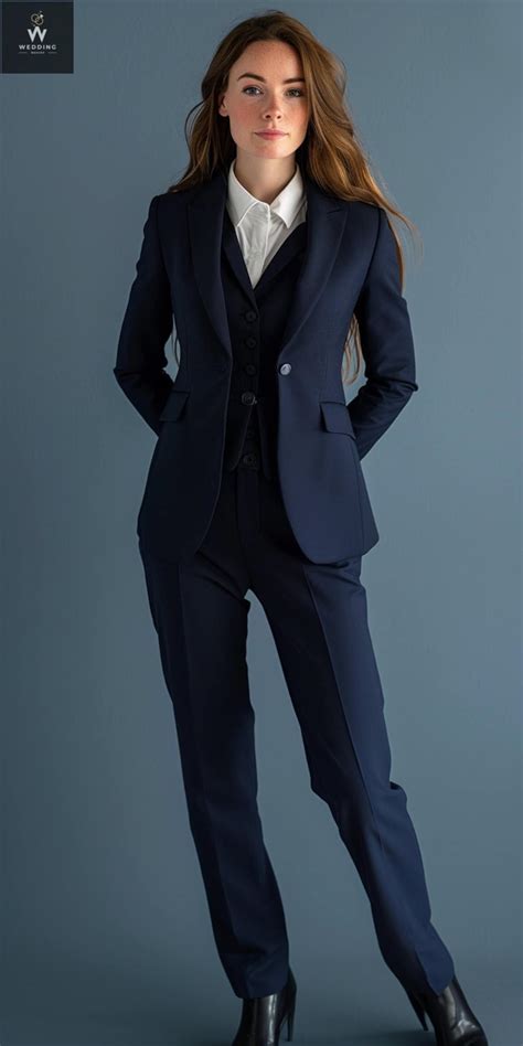 Navy Blue Women 3 Piece Suit, Women Suit Blue, Dress Suit Women ...