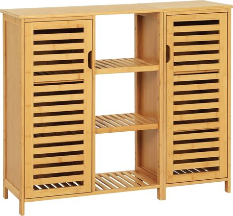Buy VIAGDO Bamboo Bathroom Storage Cabinet, Freestanding Storage ...