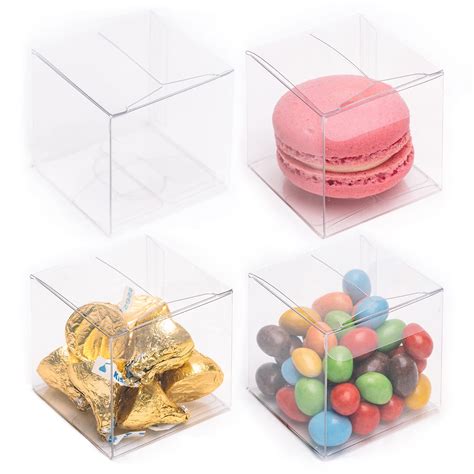 2x2x2 Inches Clear Favor Boxes 100 Pack Plastic Clear Boxes ...
