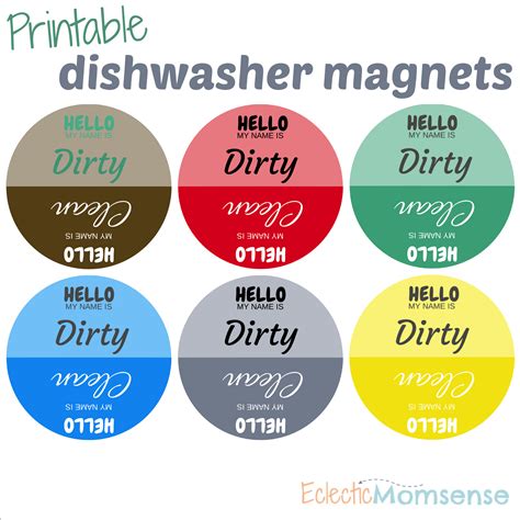 Free Printable Clean Dirty Dishwasher Sign - FREE Printable A-Z