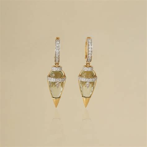 Harmony Gold Diamond Emerald and Green Amethyst Mini Earrings Olive ...