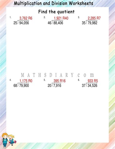 Image result for Long Division Worksheets 2-Digit Divisor