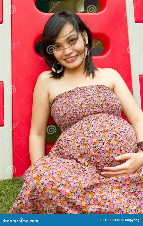 Healthy Asian Pregnant Woman Portrait Stock Photo - Image of ethnic ...