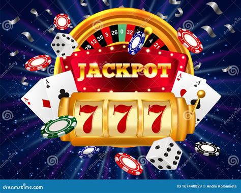 Winner Banner with Slot Machine Wins the Jackpot. Vector Illustration ...