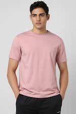 Buy Men Pink Solid Crew Neck T-shirt Online - 39837340 | Van Heusen