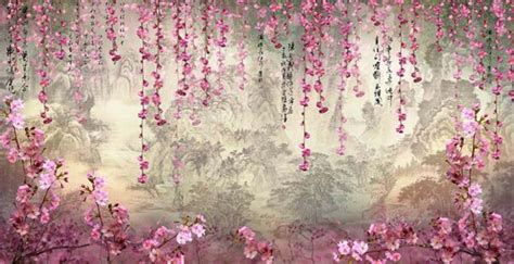 Beautiful Hanging Sakura Vines Wallpaper Mural - Magicdecor®