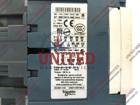 TELEMECANIQUE LC1 D80M7 AC CONTACTOR 3POLE 80 A LC1D80M7 | United ...