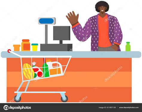 Grocery Store Clerk Clipart