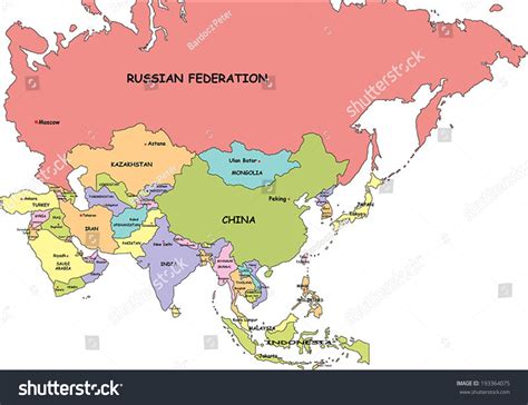 Printable Asia Map With Country Names