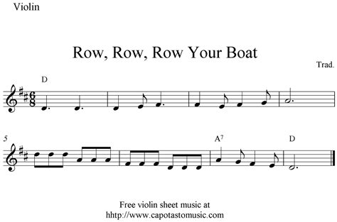 Easy Sheet Music For Beginners: Row, Row, Row Your Boat, free easy ...