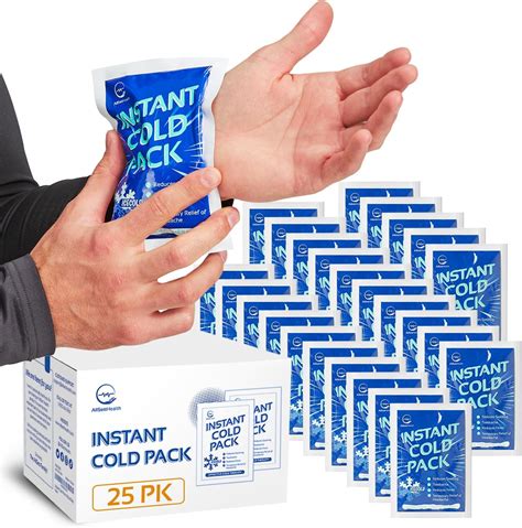 Instant Ice Cold Pack (6” x 4.5”) - 25 Packs Disposable Instant Ice ...