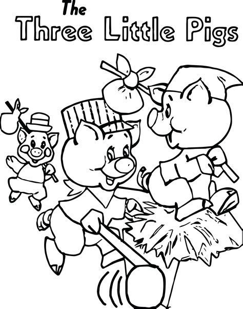 Three Little Pigs Coloring Page - Download Free Printable
