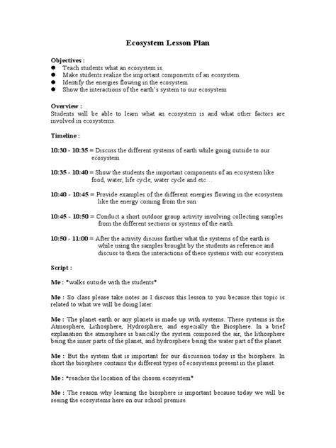 Ecosystem Lesson Plan 的图像结果