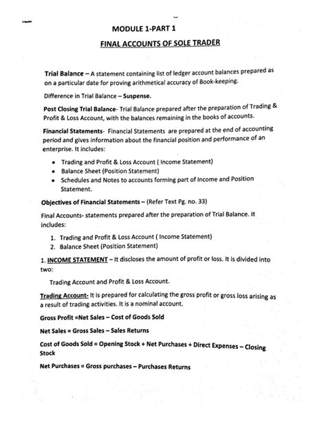 Module I -Financial Accounts Of Sole Trader - B.com finance and ...