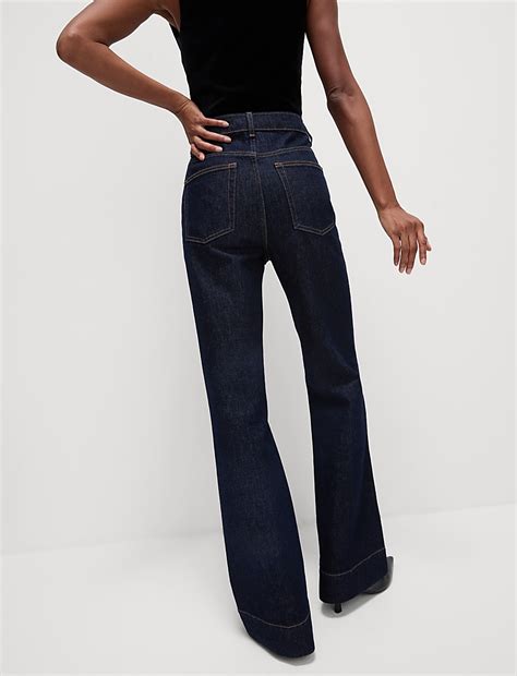 Buy Patch Pocket Flare High Waisted Jeans at Marks & Spencer