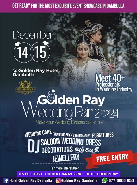 Golden Ray Wedding Fair 2024, Hotel Golden Ray - Dambulla, Matale, 14 ...