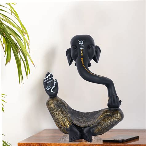 Buy zart Resin Hawa Ganesha Statue for Home Decor Showpiece | Ganpati ...