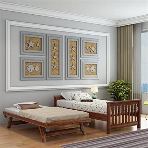 APRODZ Shipry Stackable Twin Size Mango Wood Beds Without Storage 2 ...