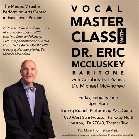 Attention Current HCC Voice Students! Dr. Eric McCluskey, professor of ...