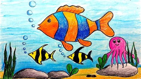 fish drawing ocean