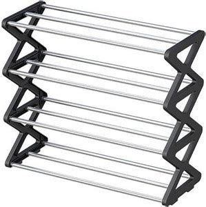 Gney 4 Layer Shoe Rack, X Shape Shoe Rack, Stackable storage Plastic ...