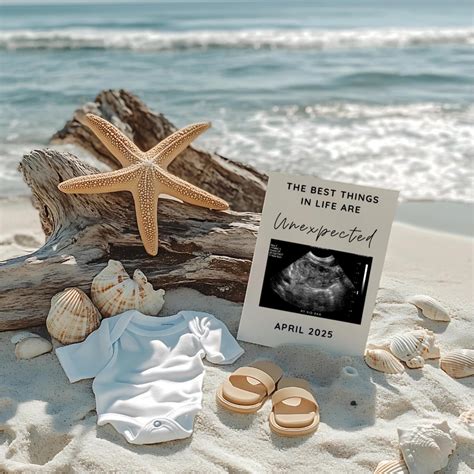 Beach Pregnancy Announcement Digital Pregnancy Announcement Beach Baby ...
