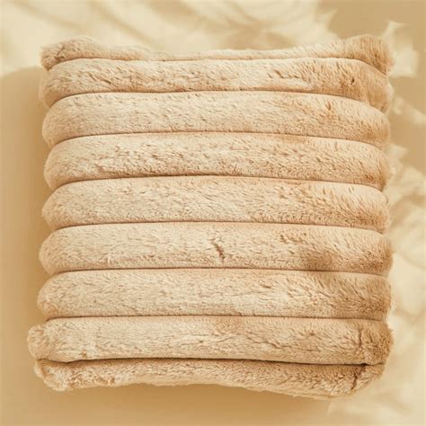 Buy Ebony Fur Striped Filled Cushion - 40x40cm from Home Centre at just ...