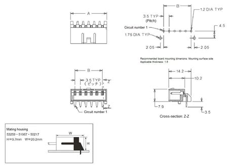 3.5 mm Pitch, For Cable-to-Circuit Board, Wafer Right Angle Type, 53259 ...