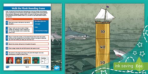 Walk the Plank Rounding Game (Ages 7 - 11) (teacher made)