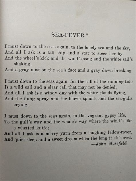 [POEM] Sea-Fever by John Masefield : r/Poetry