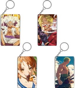 Respite Paradise One Piece Anime Keychains Kit - (Set Of 4 Keychains ...