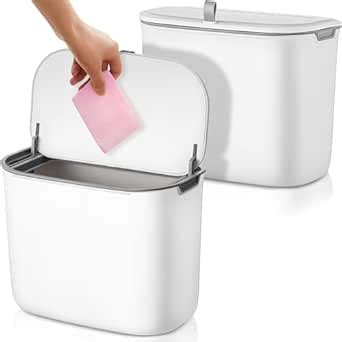 Tioncy 2 Pcs Sanitary Napkin Receptacle Plastic Wall Mounted Tampon ...