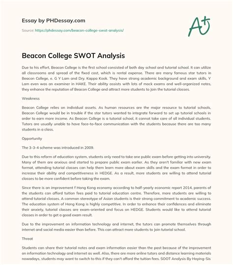 College SWOT Analysis Example 的图像结果