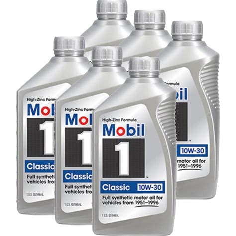 Mobil 1 128287 Classic Car Hi-Zinc 10W30 Full Synthetic Oil, 6 Qt