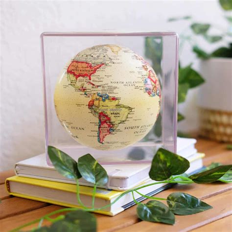 Mova Globe Yellow Political Cube